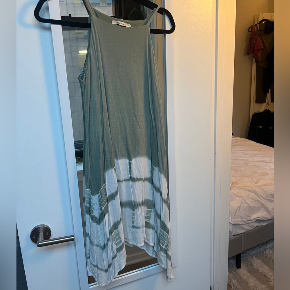 Miami green and white asymmetric large women’s dress